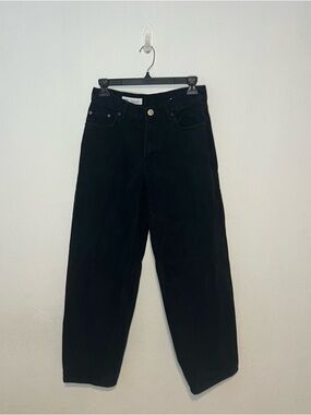 Zara Washed Black Wide-Leg Jeans